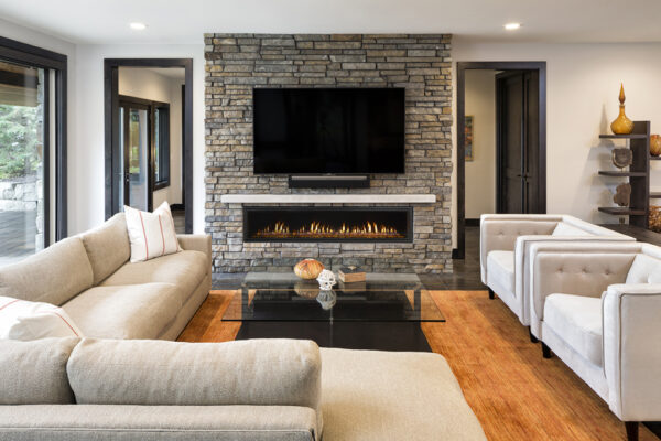 Artisan House Tour MEZZO straight on room shot amber glass media